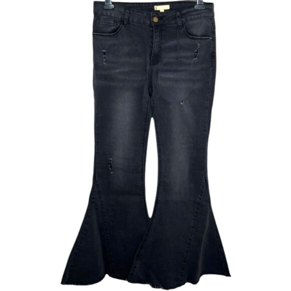 Black High Rise Bell Bottom Flare Jeans | Stretch Boutique Fit | Plus 18 | NEW - Picture 7 of 16